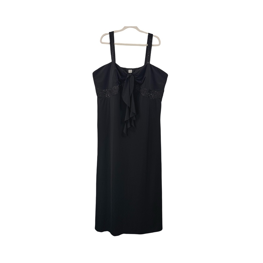 Studio 1940 Women’s Long Black Formal Dress Size 24 Princess Cut Beaded